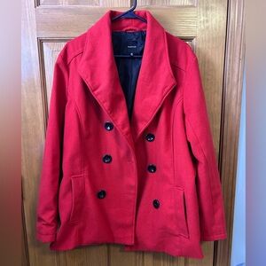 Rampage Red Double-Breasted Peacoat